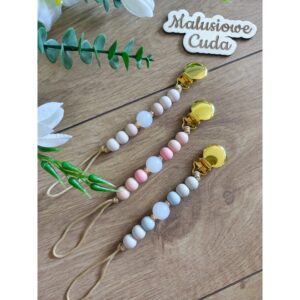 Alternative view of Zawieszka do smoczka - złoty klips koraliki beżowe