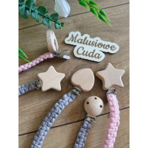 Alternative view of Zawieszka do smoczka - szydełkowana różowa gwiazdka