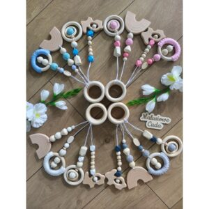 Alternative view of Zawieszki BabyGym króliczek/tęcza różowe komplet 4 szt.