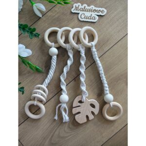 Zawieszki BabyGym białe boho komplet 4 szt.