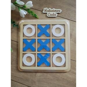 Układanka kółko/krzyżyk niebieskie 26x26cm