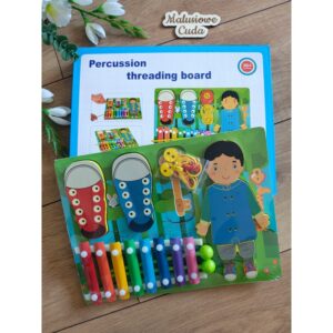 Cymbałki z butami do nauki sznurowania