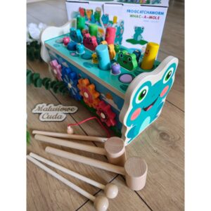 Zabawka drewniana przebijak Żaba