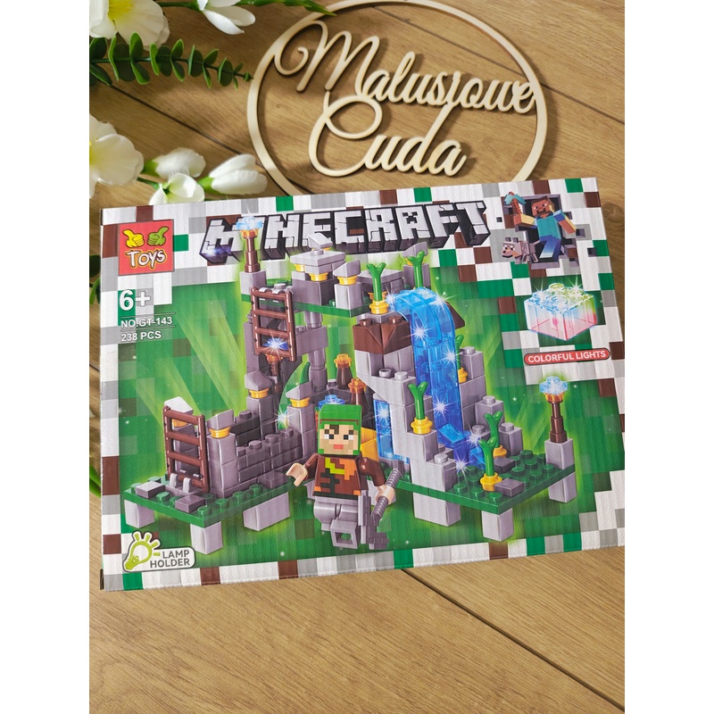 Klocki Minecraft LED NO.GT-143-3 zielony 238 elem.