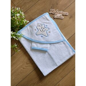Ręcznik gwiazdka bawełna 75x75cm niebieskie obszycie