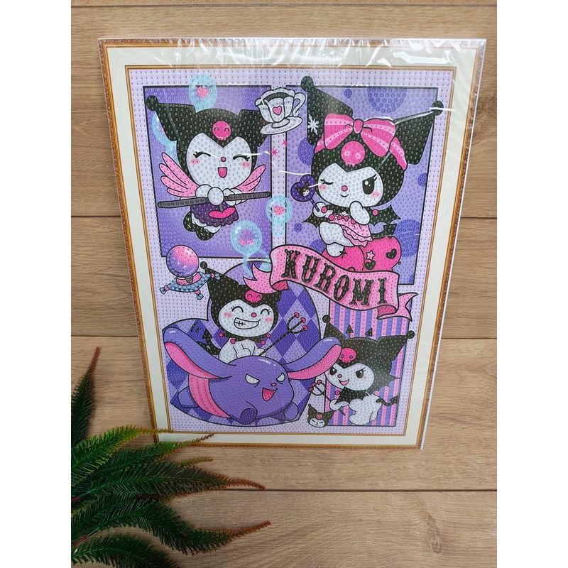 Haft diamentowy 30x40cm Kuromi fiolet