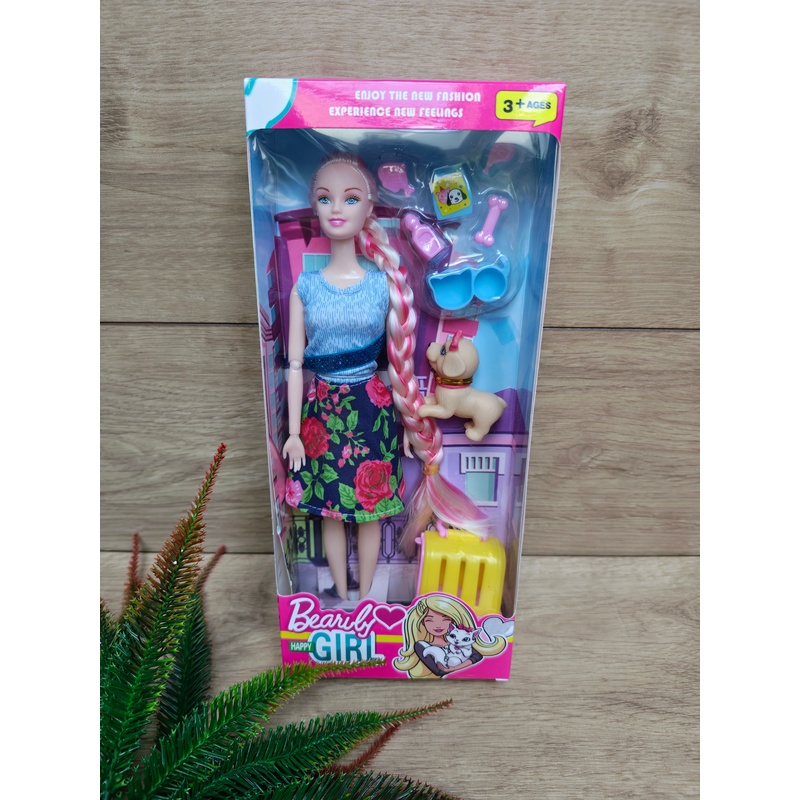 Lalka BeautyGirl z akcesoriami / niebieska z pieskiem