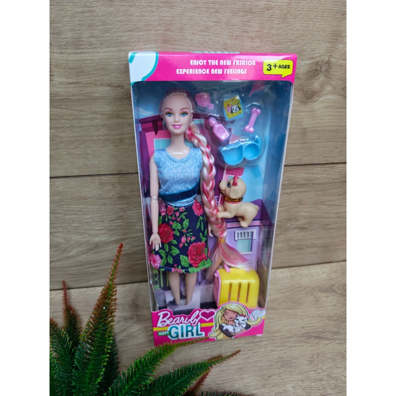 Lalka BeautyGirl z akcesoriami / niebieska z pieskiem - obrazek 2