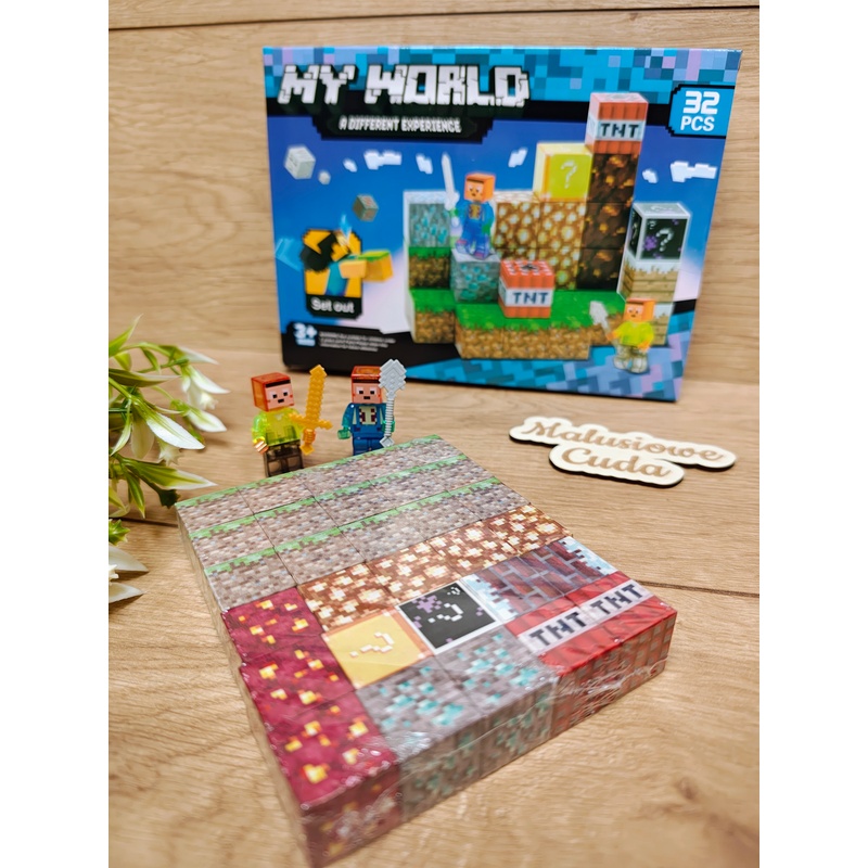 Klocki magnetyczne Minecraft MyWorld 32 elem. - obrazek 2