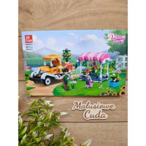 Klocki autko JIE STAR 59238 pomarańczowe / kwiatki 267 elem.