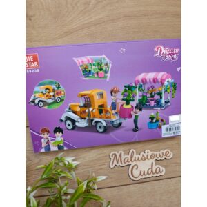 Alternative view of Klocki autko JIE STAR 59238 pomarańczowe / kwiatki 267 elem.