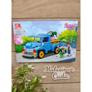 Klocki autko JIE STAR 59232 niebieskie / kwiatki 172 elem.