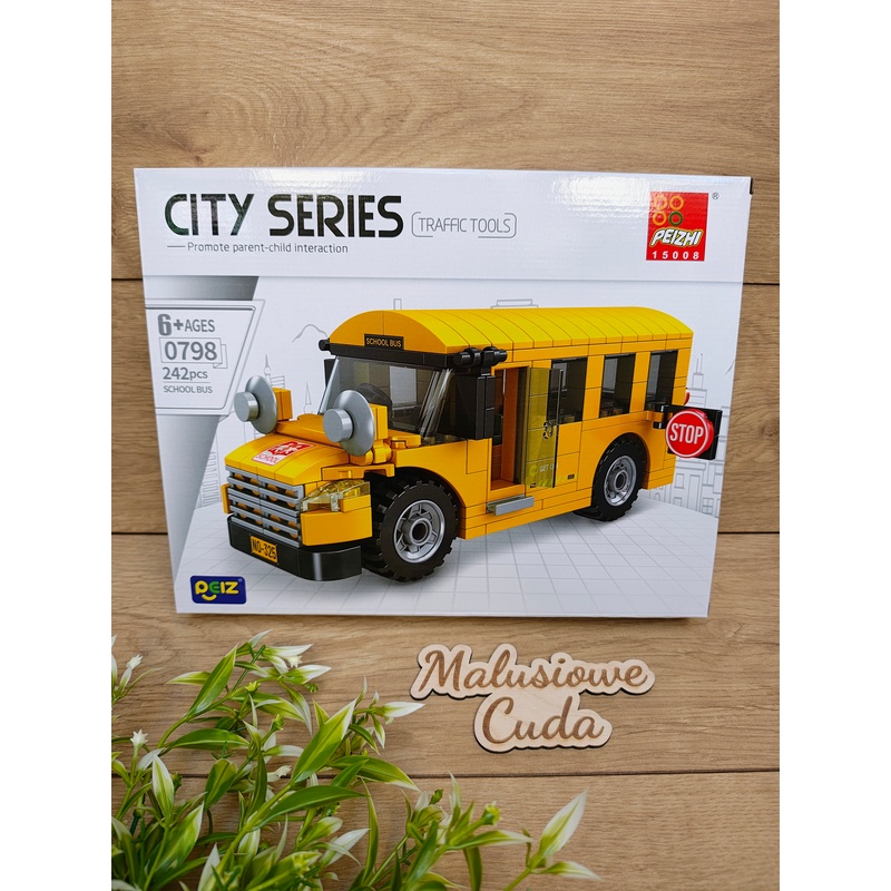 Klocki Auto City Series 0798 bus żółty 242 elem.