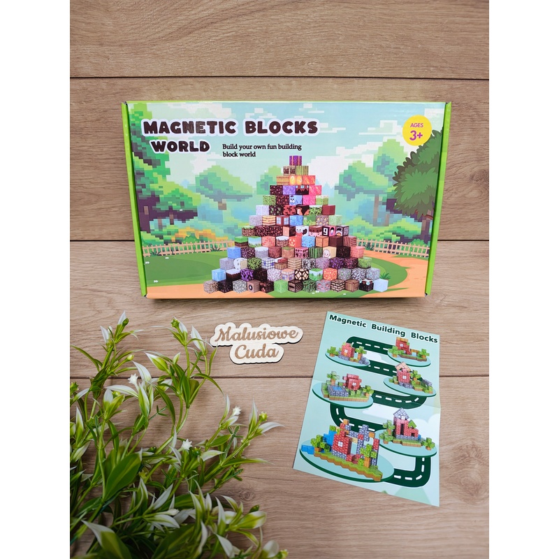 Klocki magnetyczne Minecraft 154 elem. (2,5x2,5cm) - obrazek 3
