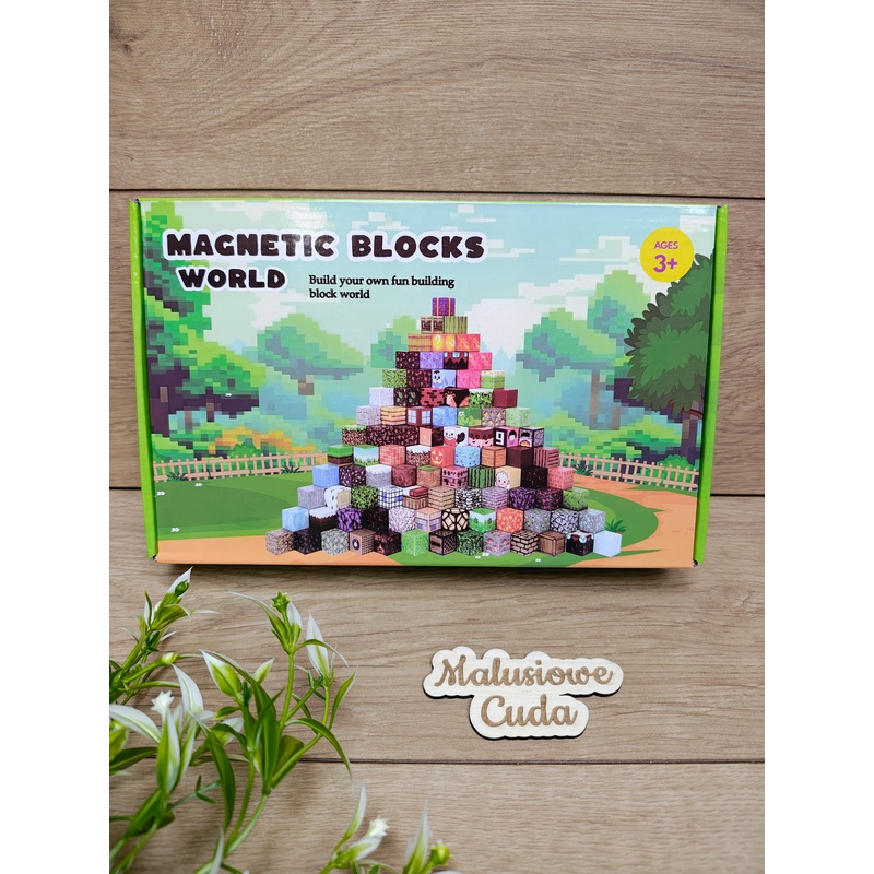 Klocki magnetyczne Minecraft 154 elem. (2,5x2,5cm) - obrazek 2
