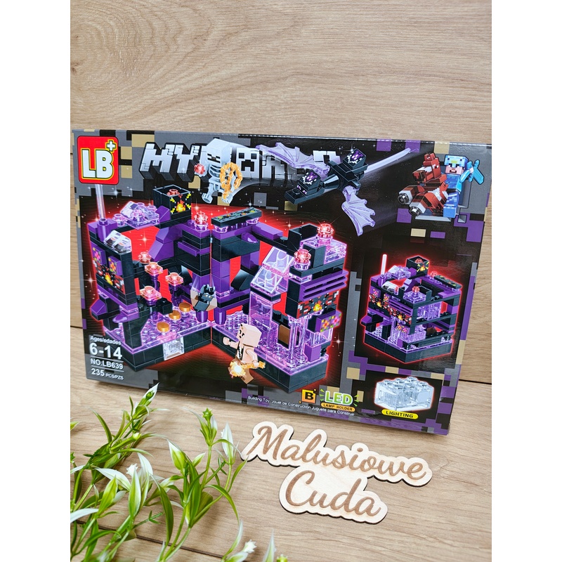 Klocki Minecraft MyWorld LED NO.LB639 B fiolet 235 elem.