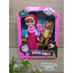 Lalka Masza i Niedźwiedź sukienka różowa /wys. 25cm