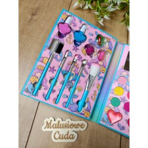 Alternative view of Paletka do malowania niebieska z pędzlami