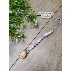 Zawieszka do smoczka - kulki silikonowe liliowe/fioletowe