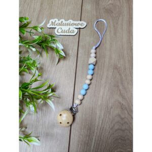 Zawieszka do smoczka - kulki silikonowe niebieskie