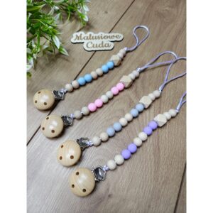 Alternative view of Zawieszka do smoczka - kulki silikonowe liliowe/fioletowe