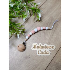 Zawieszka do smoczka - kulki morelowe