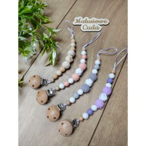 Alternative view of Zawieszka do smoczka - kulki różowe/liliowe