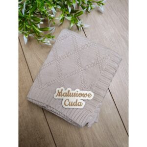 Kocyk 90x70cm bawełna romby beżowy