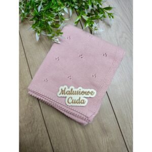 Kocyk 90x70cm bawełna małe serduszka różowy