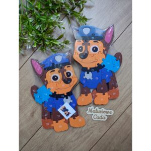 Puzzle drewniane Psi Patrol Chase niebieski