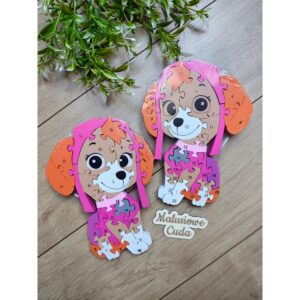 Puzzle drewniane Psi Patrol Skye różowy