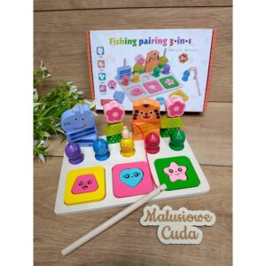 Układanka sorter łowienie rybek - cztery kolumny