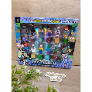 Figurki małe Minecraft plus klocki magnetyczne 24 szt.