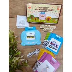 Czytnik kart do nauki słówek polsko-angielski niebieski