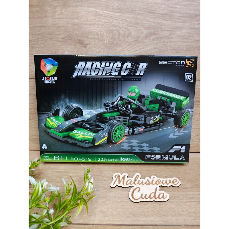 Klocki Auto Jiqile Formuła No. 4519-02 zielone 225 elem.