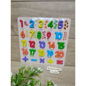 Układanka tablica z liczbami 30x30cm