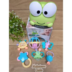 Alternative view of Pudełko na chusteczki z grzechotkami zielone 0m+