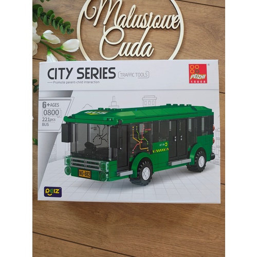 Klocki Auto City Series 0800 autobus zielony 221 elem.