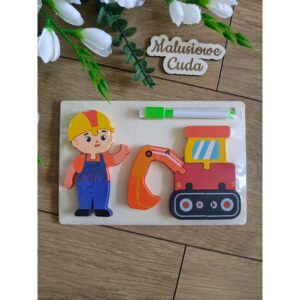 Układanka / puzzle 22x15cm koparka