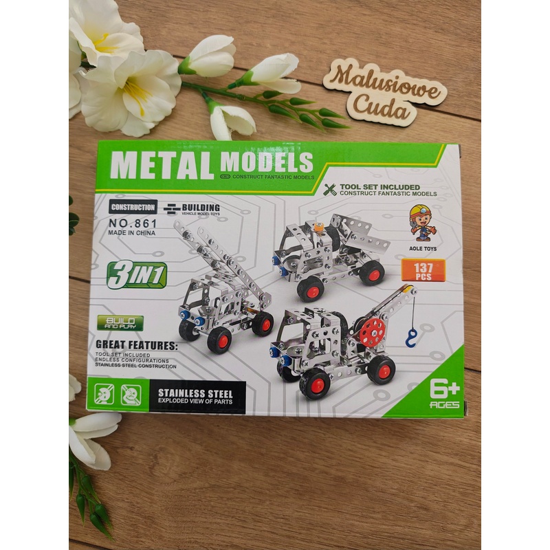 Klocki konstrukcyjne metalowe NO.861 137 elem.