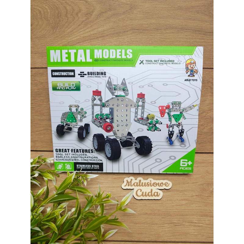 Klocki konstrukcyjne metalowe NO.7109 156 elem.