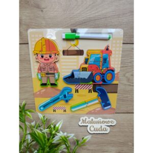 Układanka / puzzle kolorowe 22x22cm koparka