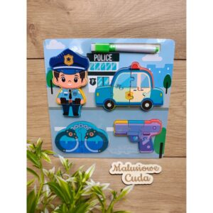 Układanka / puzzle kolorowe 22x22cm policja