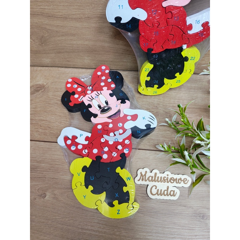 Puzzle drewniane Myszka Minnie Mickey - obrazek 2