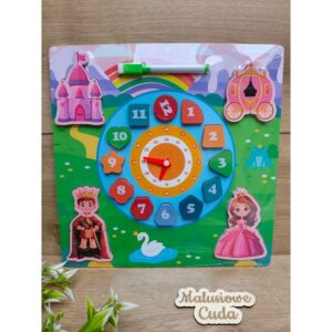 Układanka sorter zegar 30x30cm - księżniczka