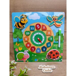 Układanka sorter zegar 30x30cm - łąka