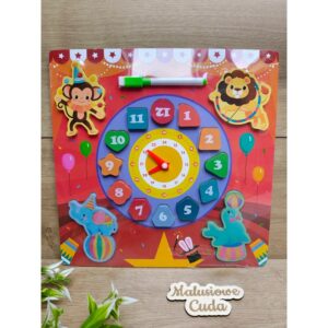 Układanka sorter zegar 30x30cm - cyrk