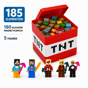 Klocki magnetyczne LED Minecraft MyWorld 185 elem. TNT